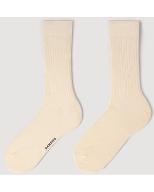 Sandro Fine Silk Socks - White