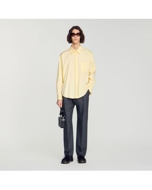 Sandro Oversized Cotton Shirt - Natural