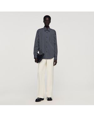 Sandro Striped Cotton Shirt - Blue