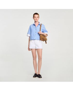 Sandro Short en denim - Bleu