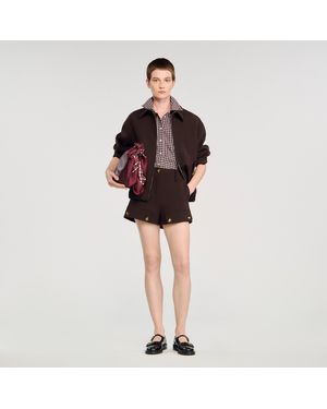 Sandro Buttoned Carpenter Shorts - Red