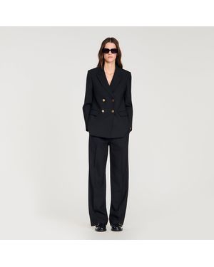 Sandro Wool Suit Jacket - Black