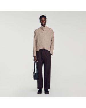 Sandro Wide-Leg Trousers - Grey