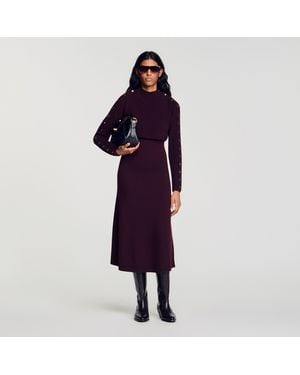 Sandro In-1 Knit Maxi Dress - Purple