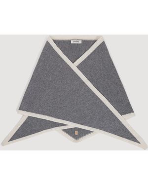 Sandro Foulard triangle bicolore en laine - Gris
