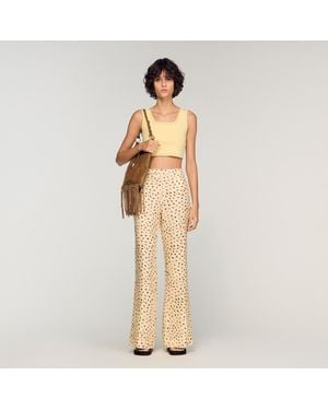Sandro Floral Trousers - Natural
