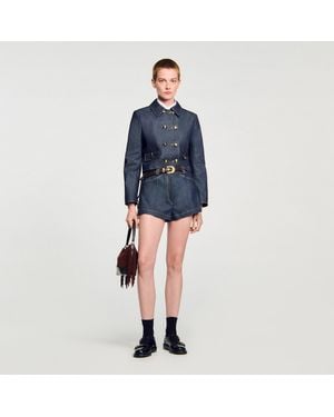 Sandro Short en denim - Bleu