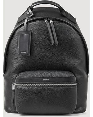 Sandro Coated Canvas Backpack - Black