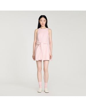 Sandro Sequin Tweed Short Dress - Pink