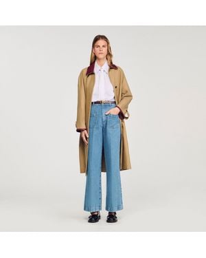 Sandro Wide-Leg High-Rise Jeans - Blue