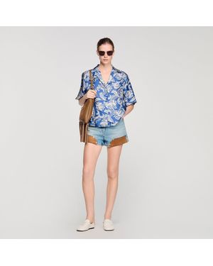 Sandro Floral Print Shirt - Blue