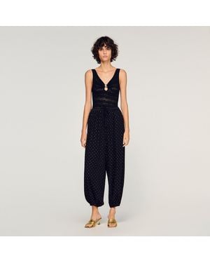 Sandro Jewellery Detail Knit Leotard - Blue