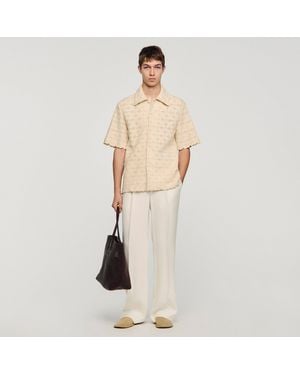 Sandro Cotton Broderie Anglaise Shirt - Natural