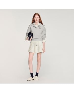 Sandro Short Rhinestone Striped Skirt - Multicolour