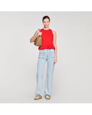 Sandro Straight-Leg Jeans - Red