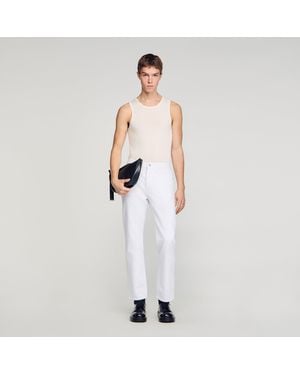 Sandro Regular Raw Jeans - White