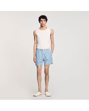 Sandro Square Cross Swim Shorts - Blue