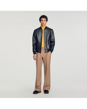 Sandro Leather Jacket - Blue