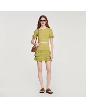 Sandro Short Ruffled Skirt - Yellow