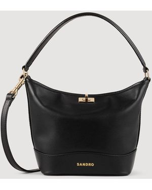 Sandro Sac seau mini tangoso en cuir - Noir