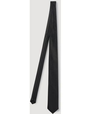 Sandro Cravate large en cuir - Noir