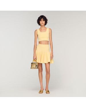 Sandro Knit Crop Top - Metallic