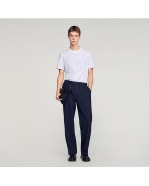 Sandro Wide-Leg Trousers - Blue