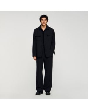 Sandro Buttoned Overshirt - Black