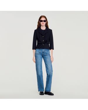 Sandro Short Tailored Jacket - Blue