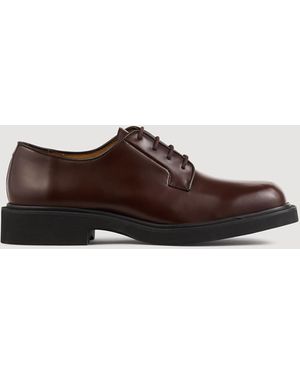 Sandro Patent Leather Derbies - Brown