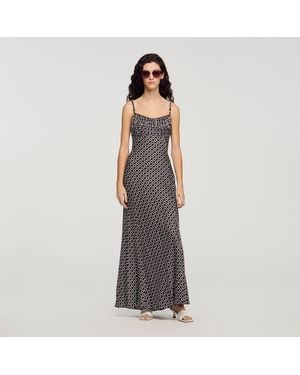 Sandro Floral Slip Maxi Dress - Grey