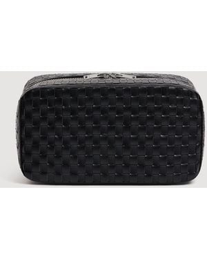 Sandro Trousse de toilette en cuir tressé - Noir