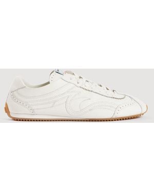 Sandro Light Wave Leather Trainers - White