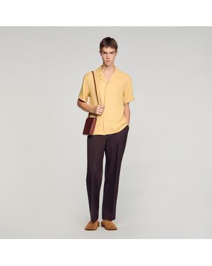 Sandro Loose-Fit Shark Collar Shirt - Metallic