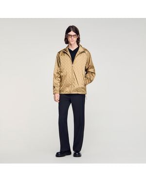 Sandro Square Cross Nylon Jacket - Natural