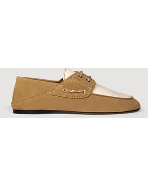 Sandro Suede Boat Shoes - Natural