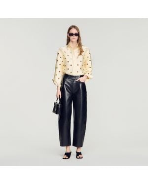 Sandro Openwork Rhinestone Shirt - Blue