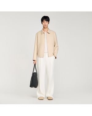 Sandro Zip-Up Jacket - Natural