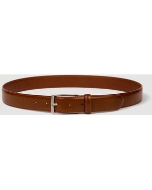 Sandro Glazed Leather Belt - Brown