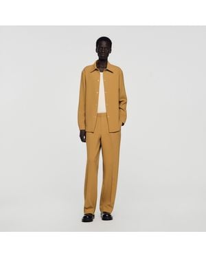 Sandro Wide-Leg Trousers - Natural