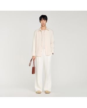 Sandro Long-Sleeved Jersey Shirt - White