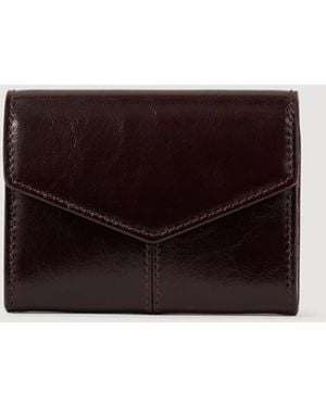 Sandro Glazed Leather Wallet - Black