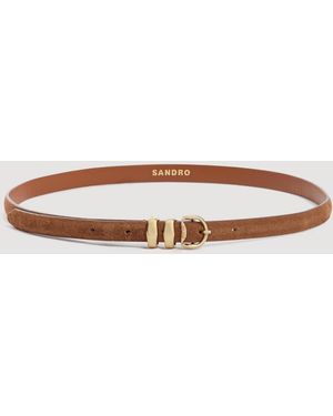 Sandro Ceinture en cuir suède - Marron