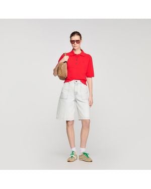 Sandro Fancy Button Polo Shirt - Red