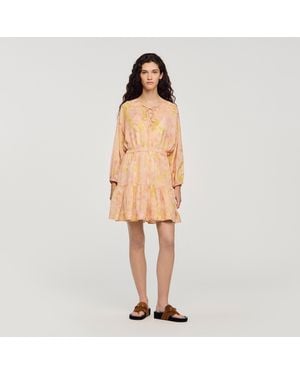 Sandro Flower Print Short Dress - Natural