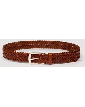 Sandro Braided Leather Belt - Brown