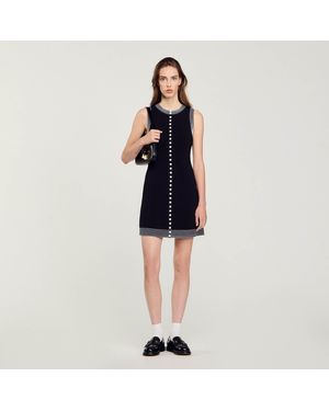 Sandro Short Button-Up Dress - Blue