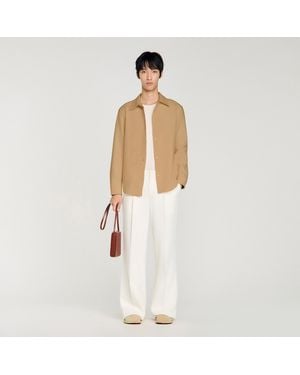 Sandro Long-Sleeved Jersey Shirt - White