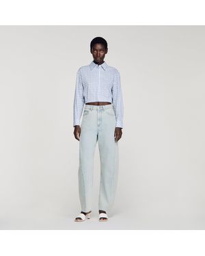 Sandro Faded Barrel Cotton Jeans - Blue