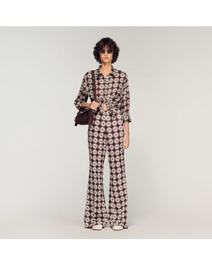 Sandro Floral Print Silk Shirt - Multicolour